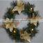 gold glitter mini artificial christmas wreaths cheap unique plastic decorative christmas wreath