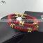 Viya Charm Men Bracelet Jewelry Coloful Stingray Leather Cord Two Hand-Wrapped with Stainless Steel Clasp