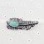 Pendant, PTP-A147 Fashion Jewelry Alloy Feather Set Natural Gem Stones Tear Drop Precious Stone Gold Pendant