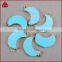 Turquoise Howlite Gold Tone Rim Heart Pendant faceted semi precious stone connectors