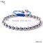 braided leather men beads bracelet stainless steel stretch bracelet