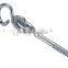 Steel Electric Galvanized 10.6*180mm Swing Hook With Bolt, Iron Thread
