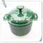 green enamel cast iron round casserole