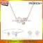 Silver Filled Pretty Rose Flower Necklace Breaclet Earring 3pcs/set Fashion Jewelry Sets For Woman