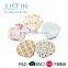 7*6.5cm Heart Shaped Double Sided Foldable Metal Pocket Mirror With 16 Different Patterns On Cover