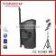 12" bettery speaker with MP3/USB/SD/BLUETOOTH/REMOTE CONTROL/TROLLEY/WHEELS