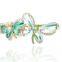 fashionable butterfly shape alloy enamel crystal hair claw clip