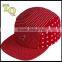 custom 5 panel flat brim red color cotton embroidery camper hats wholesale