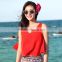 Womens V-Neck Sleeveless Chiffon Beach Crop Top T-Shirt Sun Top OEM ODM Type Clothing Factory Manufacturer From Guangzhou
