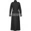 Gothic military coat for women, black wool