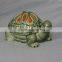 Ceramic tortoise shape battery operated luminary with inner color changing led candle for night decoration