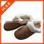 Popular blue fur patchwoek Plush Surrounded warm Slipper For Men