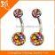 BR01683 crystal piercing navel belly ring , body jewelry manufacturer , fashion navel belly ring