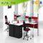 Modern new design office workstation for 6 person artificial slab China funiture
