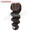 Human Hair Weave Lace Closure Peruvian Silk Body Wave Closure Middle Part Closure