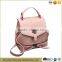Hot Selling Women Waxed PU Leather Flap Handbag with Long shoulder Strap