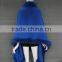 Royal Blue new design lady's wool cashmere cape with raccoon fur trim