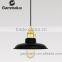 New Enamel Industrial Shade and Chain Pendant Black