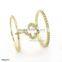 2015 Latest Design Diamond Copper Ring Plated Gold Wedding Ring Supplier