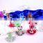 Color painted glass coffee tea cups and saucers