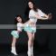 Wuchieal New Style Lace and Milk Silk Belly Dance Parentage Clothes for Practice