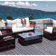 2015 garden fashionable black and red rattan sofa set