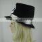 Black tall hat magic show hat halloween party cap with stamp skull