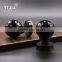 diamond cut knob black enamel antique zinc base glass door pull handle