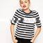 High fashion design sexy women sweater cheap women metallic stripes sweater