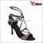 sexy charming lock ankle stiletto dance shoes tan satin with crystal dancing sandals elegant ballroom shoes with factory price