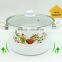 Carbon Steel Cookware With Enamel Coating Enamel Steam Pot With Decoration