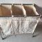 collapsible Chrome plating Four Section Canvas Laundry Sorter