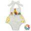 Wholesale Latest Style Beautiful Printing Ruffle Onesie Playsuit Floral White Bubble Rompers