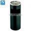 Stainless steel and wooden ashtray bin for hotel lobby