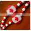 Independence day national flag printing plastic red led lighting up beads party necklace for 4th of july