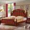 White PU painting High quality Rubber solid Wood Furniture bed in American Leisure style