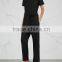 Wholasale Women Apparel Fashion Turn-up Cuffs Black Twill Jumpsuit(DQE0130J)