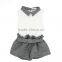 Bulk wholesale kids clothes in China sleeveless tops and shorts 2 piece sets