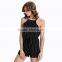 Stylish Design women Casual Summer Sleeveless Hollow Out Spaghetti Strap Playsuits Striped Tie black sexy jumpsuit