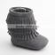 Plain suede leather tassel boot indoor/outdoor slipper boot