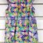 100% cotton all over print baby girl dress with snap opening and bow