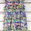 100% cotton all over print baby girl dress with snap opening and bow