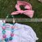 hot sell Girls Clothing Sets Kids Clothes Suit Children Short Sleeve ruffle boutique set with matching necklace and headband