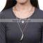 New Fashion Multilayer Layered Necklace Gold Plated With Feather Round Pendants French Gray Acrylic Beads 47.0cm long