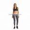 Moshiner Leggings Polyester Spandex Seamless Gloss Pants High Waisted Women's Faux Leather Stretch Skinny Pants Leggings