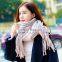 Stripe woolen shawl lovers tassel winter imitation cashmere knitted vertical thick scarves