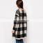 New arrival checked woolen sweater designs for ladies open chest sweater