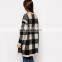 New arrival checked woolen sweater designs for ladies open chest sweater