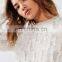 2017 New Fashion Design Top Seller Custom Woman Knit White Hot Selling Sweater