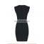 Latest Dresses Design Women Sexy Sleeveless Deep-V Black Short Tight Mini Dress Club Party Dress